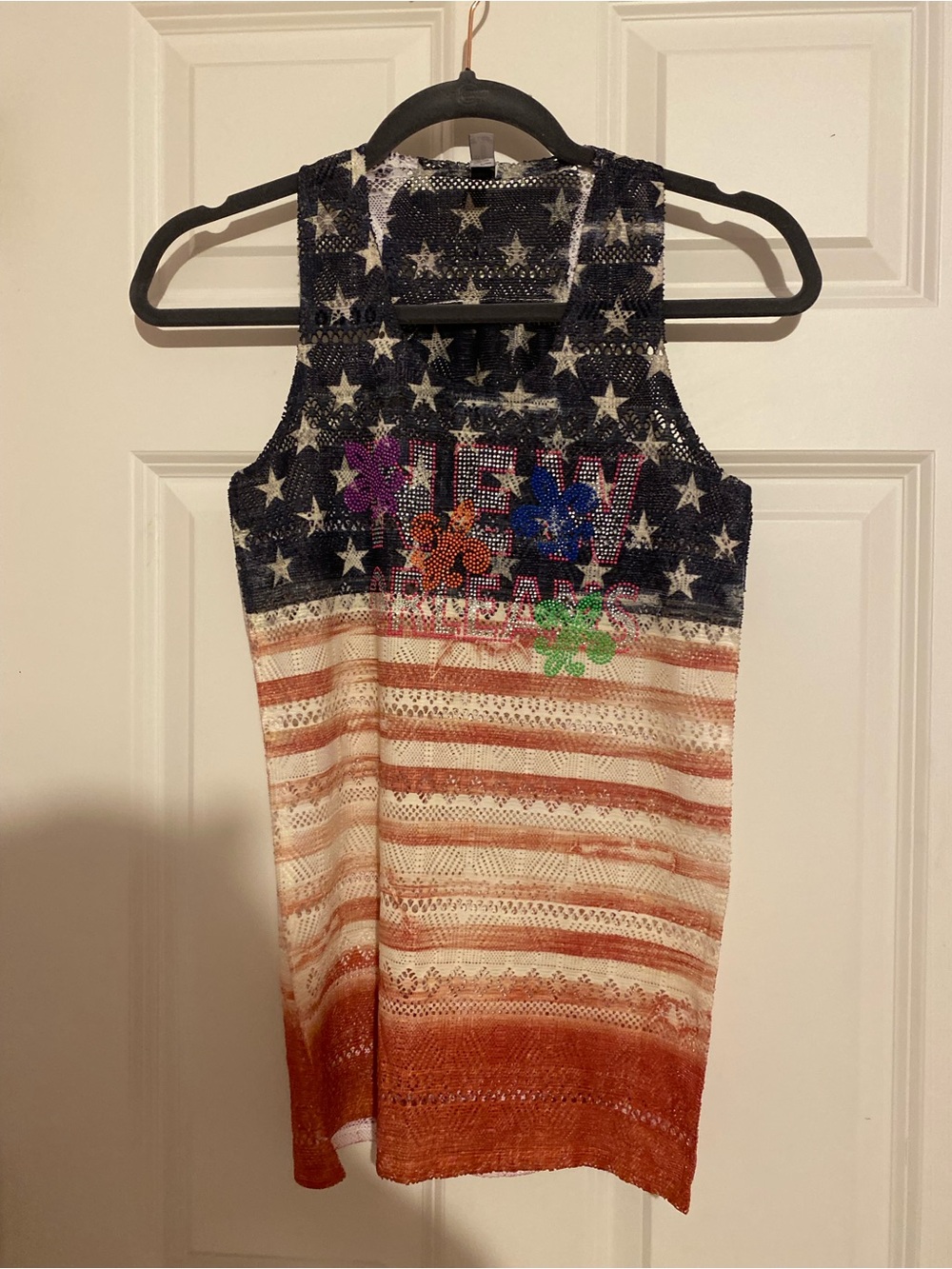 Passion-I New Orleans womens USA crochet tank top, size small